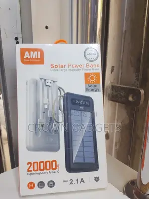 Ami Am-26 20000mah Solar Power Bank Dual Usb Fast Charger
