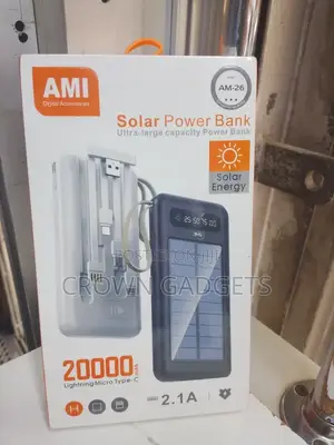 Ami Am-26 Solar Power Bank 20000mah Outdoor Emergency Charger