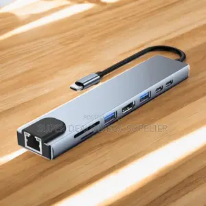 8-in-1 Usb Type C Hub Dock Adapter With 1080p, Ethernet and Usb Ports