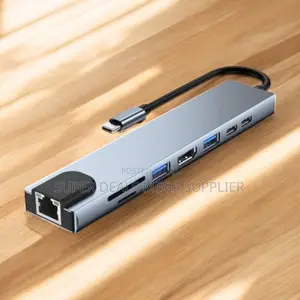 Lightweight 8-in-1 Usb C Multiport Hub With Hdmi, Pd and Fast Ethernet