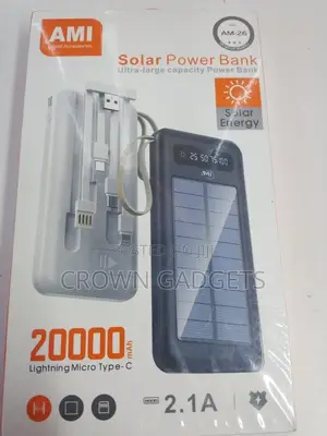 Am-26 Solar Power Bank 20000mah Portable Outdoor Fast Charger