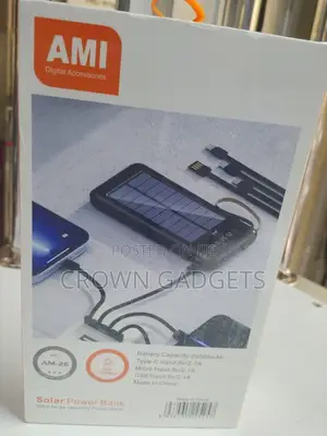 Ami Am-26 Solar Charger Power Bank 20000mah Type-C Input
