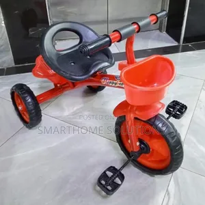 Toddler Pedal Tricycle With Basket – Sturdy Blue Kids Ride-on Bike