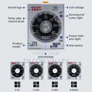 Multifunctional Time Delay Relay With Ac Power Supply With Base Socket
