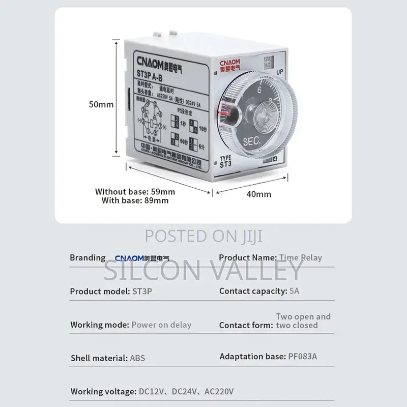 Multifunctional Time Delay Relay With Ac Power Supply With Base Socket