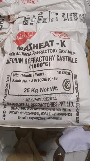 1600°C High-Temperature Refractory Cement - Maxheat K 25kgs