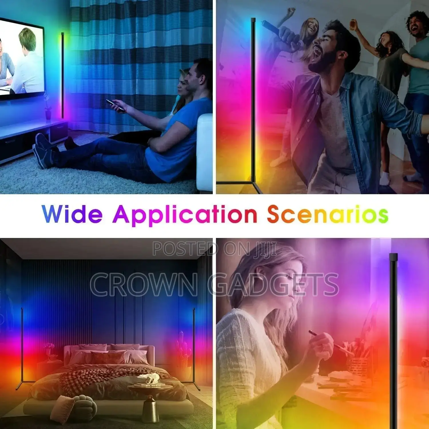 Smart Rgb Corner Lamp Floor Light With Music Sync Remote