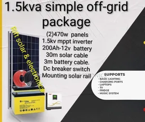 Pay on Delivery Offer 1.5kva House Simple Off-Grid Solar Package