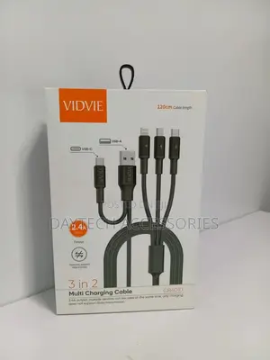 Vidvie 3 in 2 Multi Charging Cable 2.4a Fast Charger.