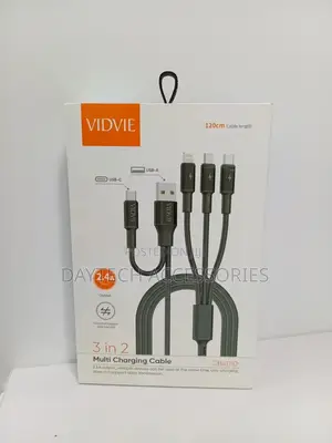 Vidvie 3 in 2 Multi Charging Cable 2.4a Fast Charger.