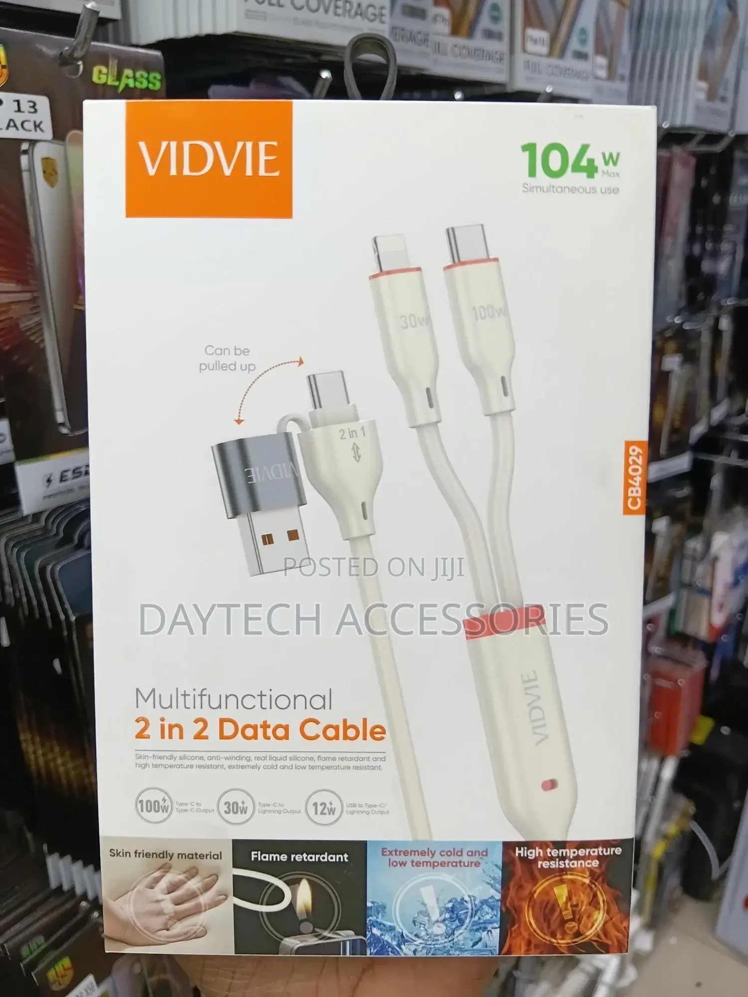 Vidvie 2 in 2 Multi-Functional Charging and Data Cable 1.2m
