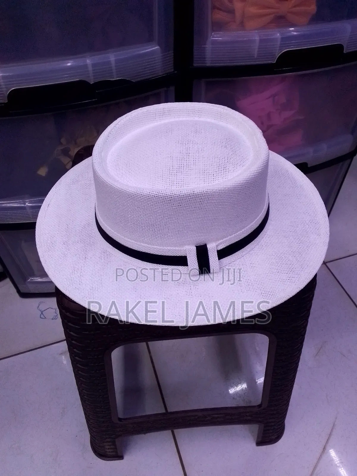 White Boater Hat