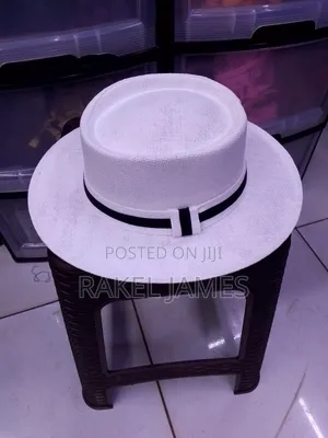 Beige Boater Hat.