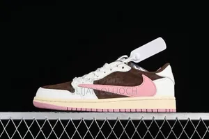 Jordan 1 Travis Scott Pink Leather Shoes