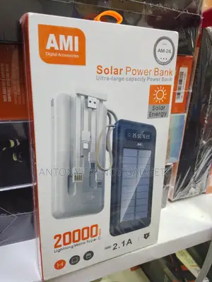 Ami Am-26 Solar Power Bank Dual Usb 20000mah Fast Charge