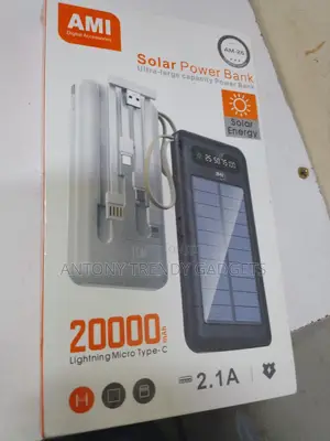 Ami Am-26 20000mah Portable Solar Power Bank Led Display