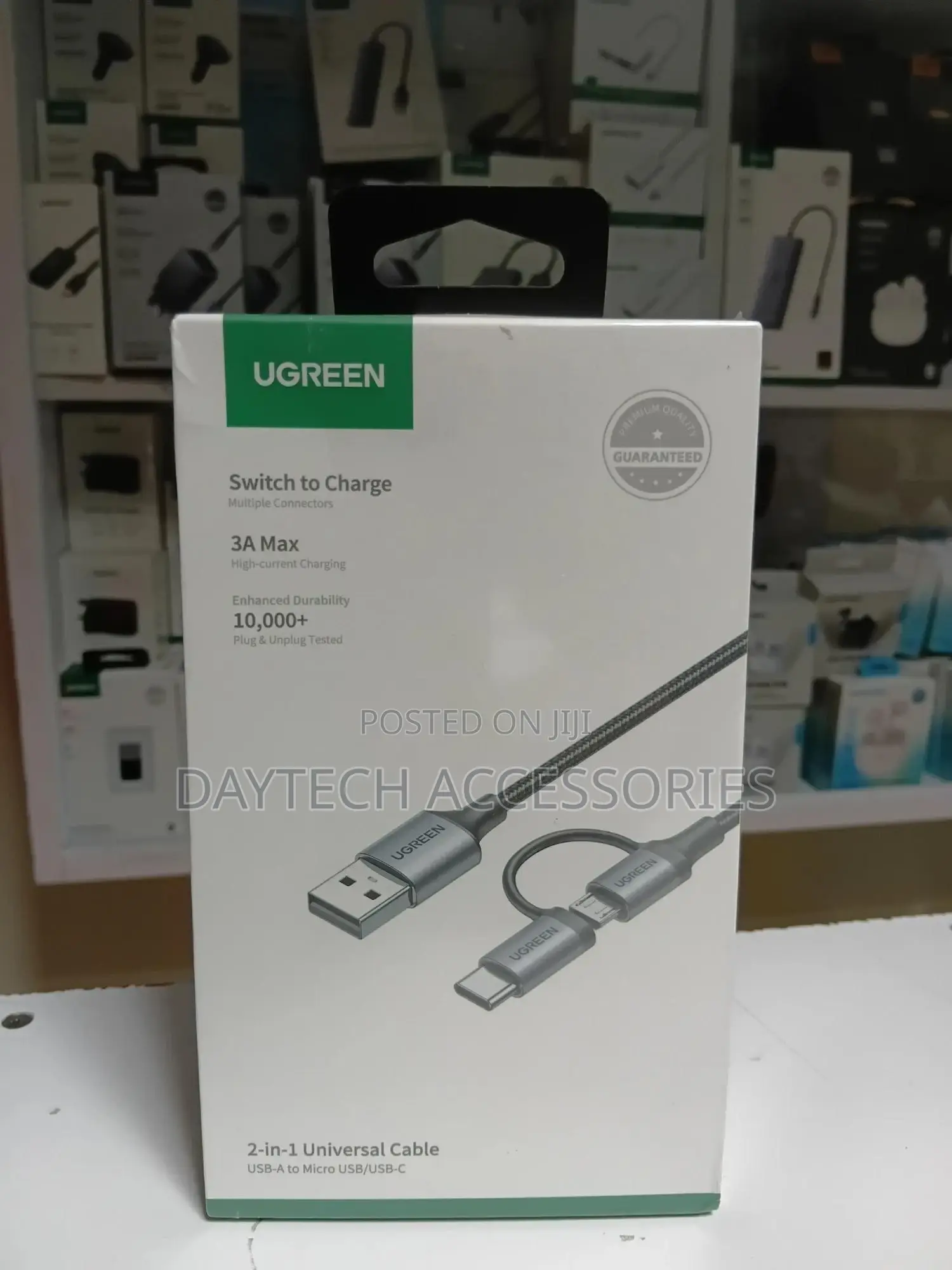 Ugreen 2-in-1 Fast Charging Cable - Usb 2.0 to Micro Usb + Type-C.