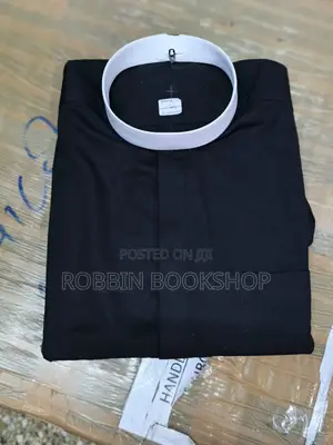 Clergy Shirt With White Collar – Black (Nairobi)
