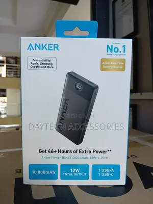 Anker Powerbank (10,000mah 12w, 2 Ports) Get 46+ Hours of Extra Power.