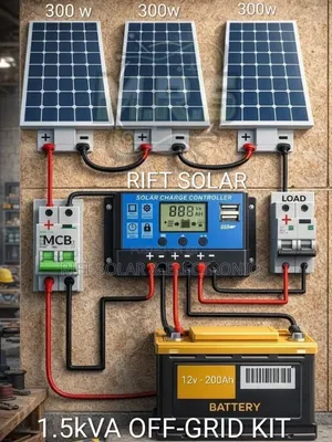 1.5kva Off-Grid - (2)470w Solar Panels - 200ah Lithium Battery Kit