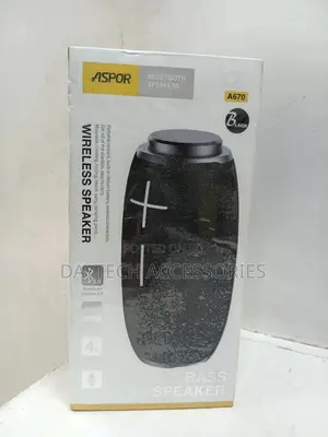 Aspor A670 Bluetooth Wireless Black Speaker Playing Time 4 Hours