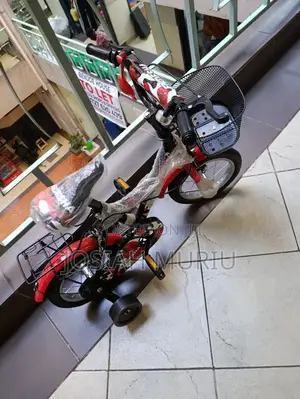 Kids Bicycle With Training Wheels Basket Size 12 2-5 Years
