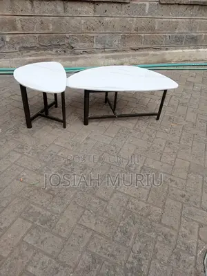 Nesting Coffee and Side Table With a White Marble-Effect Top