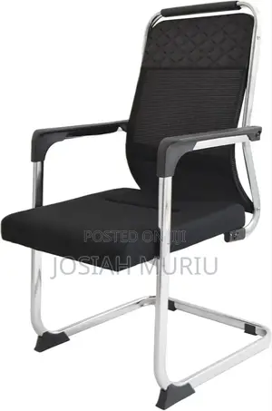 Cams Black Mesh Fixed Visitor Waiting Chair