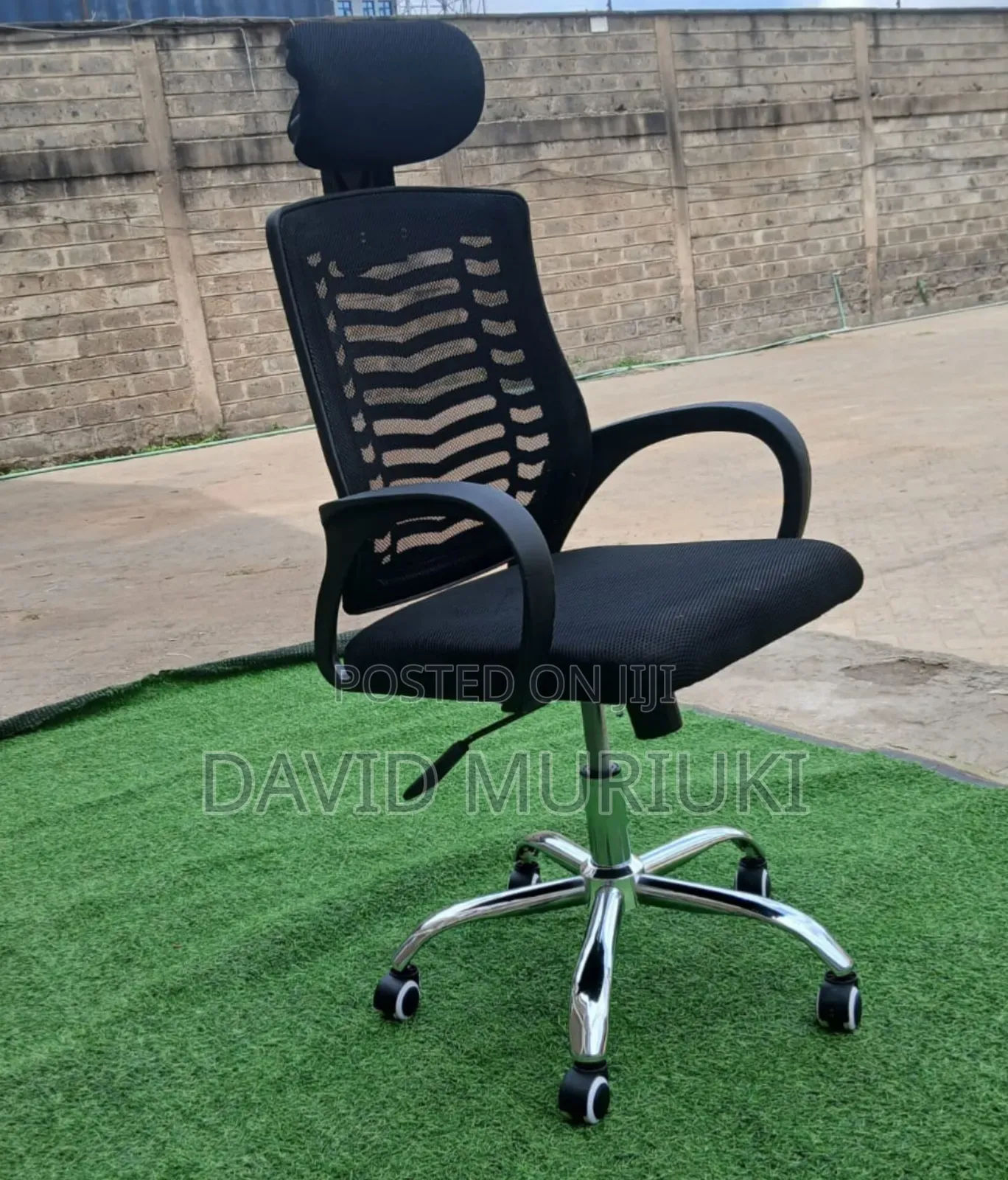 Secretarial Mesh Office Chair With Headrest
