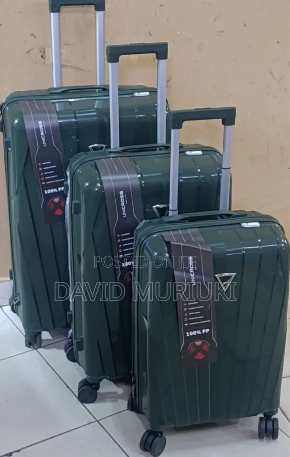Unbreakable Double Zip Rubber Suitcase Pp 3-in-1 Suitcase Set Hard