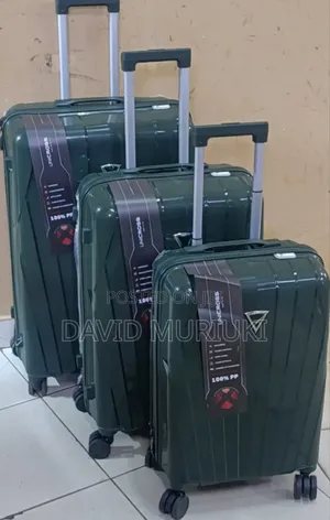 Unbreakable Double Zip Rubber Suitcase Pp 3-in-1 Suitcase Set Hard