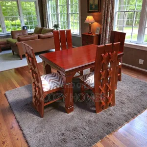 Dining Table a Graceful Walnut Brown Dining Table Available, 4 Seaters