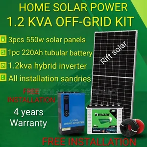 New 1.2kva Home Off-Grid Kit (2)550w Solar Free Installation Provided