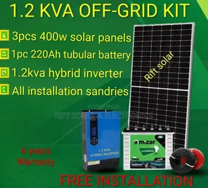 1.2kva Off-Grid Solar Package Support Tv 32" , Music, Wifi Lighting