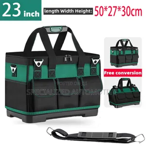 Tool Bag Heavy Duty Open Mouth Hard Base With Rectangle Zipper Top Lid