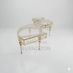 Gold Moon Table With Glass Top – Elegant Modern