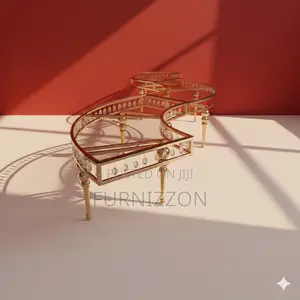Gold Moon Center Table With Glass Top – Strong Durable