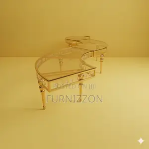 High Quality Gold Moon Table With Glass Top – Luxury Finish