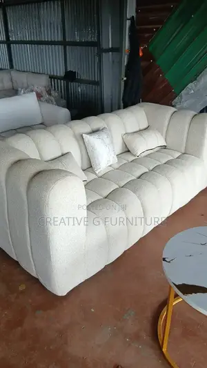 A Cozy Cream Bubble Sofa