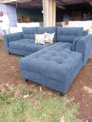 A Grey L-Shape Bubble Sofa