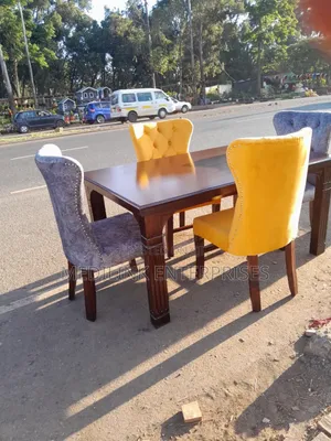 Wooden Upholstered Dinner Table Set