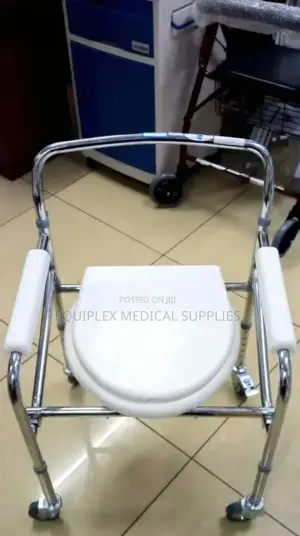 Foldable Commode Chair With Wheels (Portable Convenient)