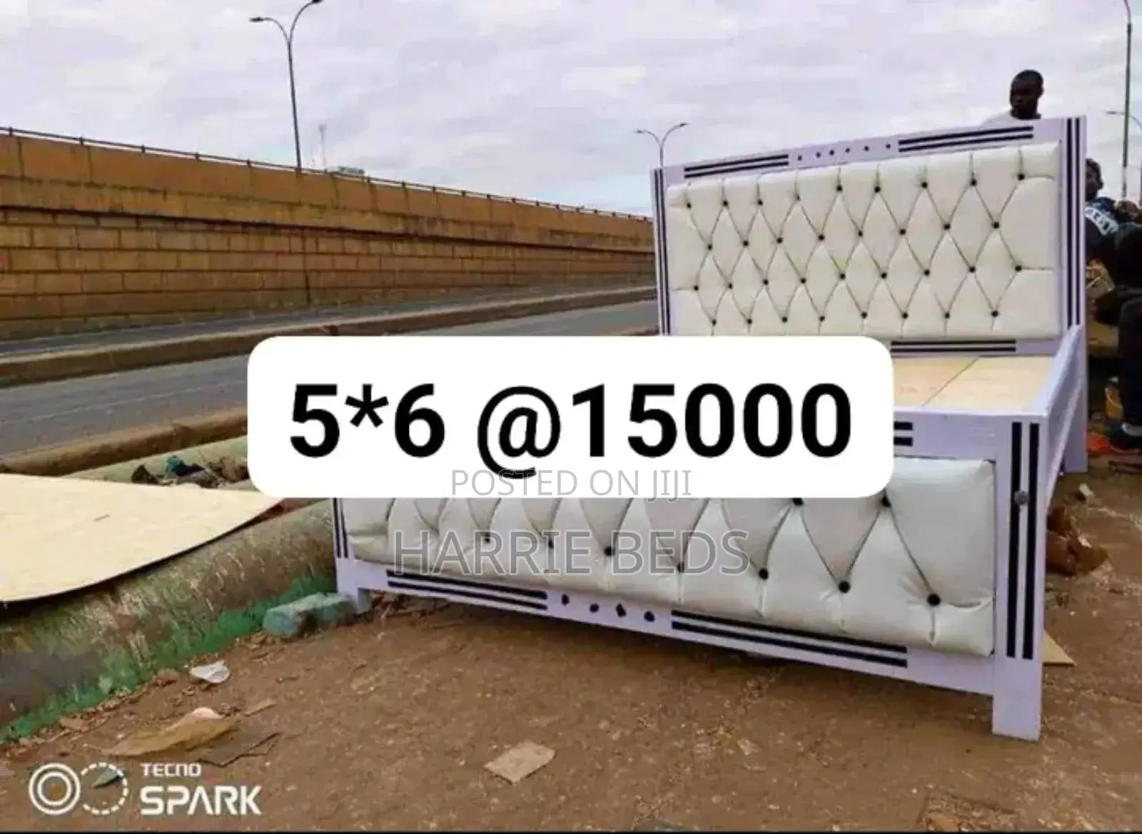 5by 6 Moket Bed (Pure White )