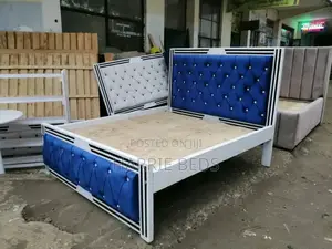Royal Blue With White Frame Mocket Bed