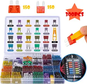 300 Pcs, Automotive Fuses, 150 Standard/150 Mini Blade Car Fuses 2-40a