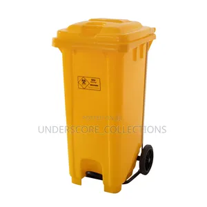 *Big Size Yellow Dustbins With Wheels and Pedal*