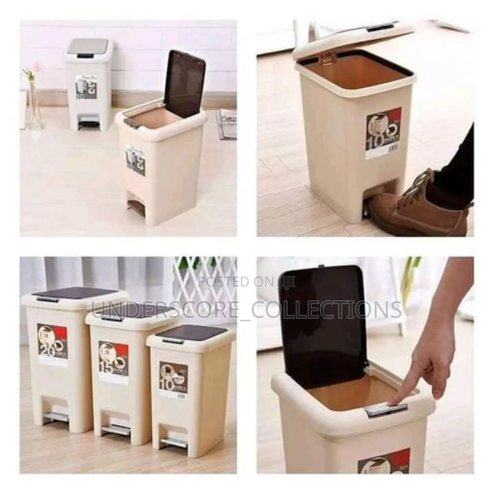 Brown Pedal Push Dustbin