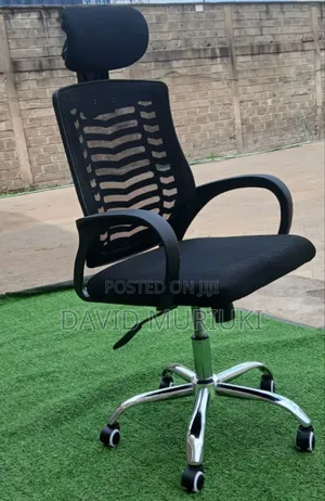 Secretarial Mesh Office Chair With Comfort Headrest