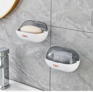 1pc Flip-Cover Wall-Mounted Soap Box/ Soap Dish
