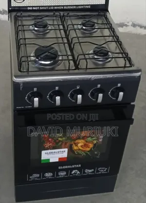 Black 50*55 Globalstar Full Gas Standing Cooker With a Glass Lid